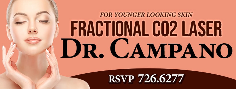 Woman with smooth, radiant skin after Fractional CO2 laser resurfacing treatment at Dr. Campano's office.